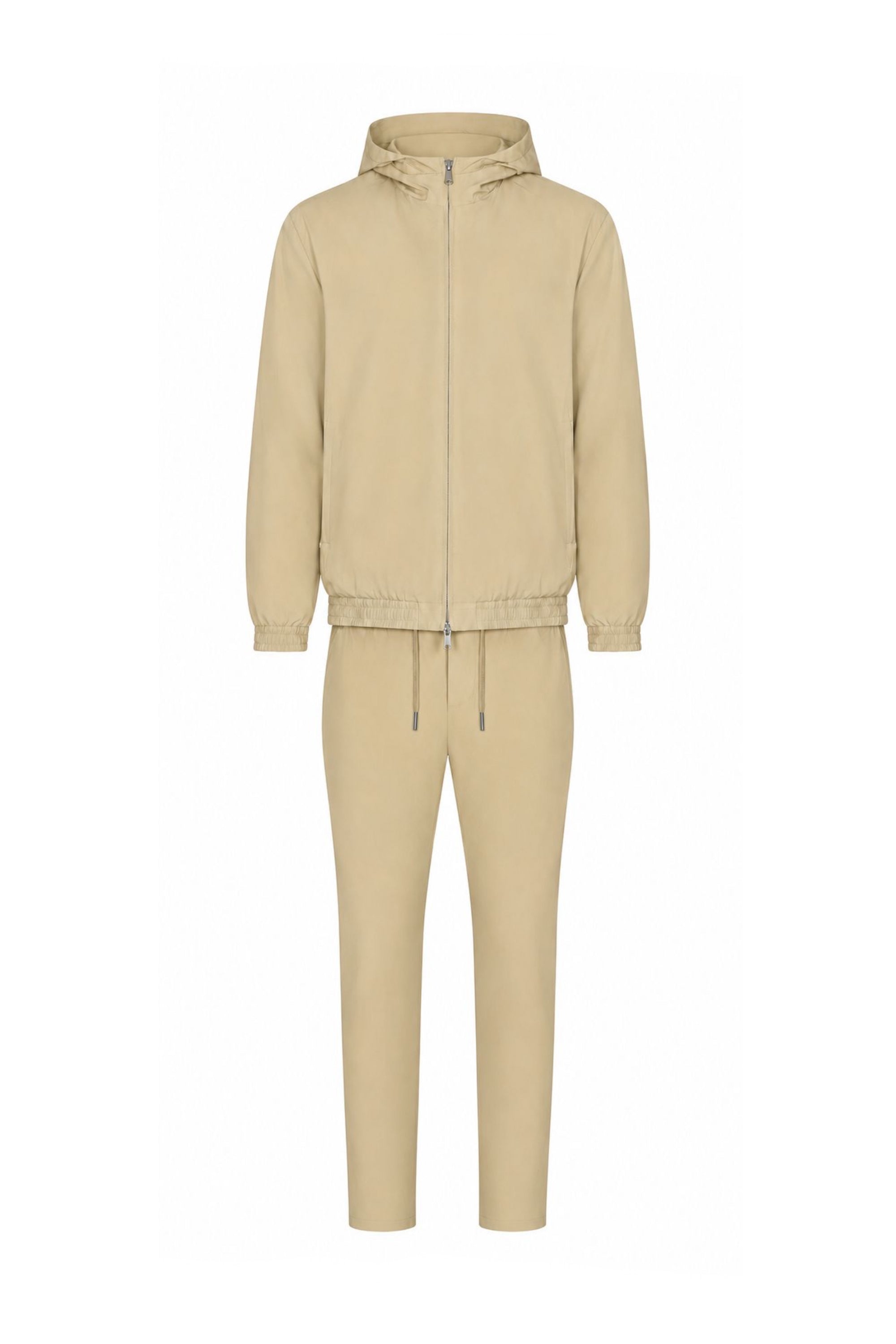 Hooded beige tech suit