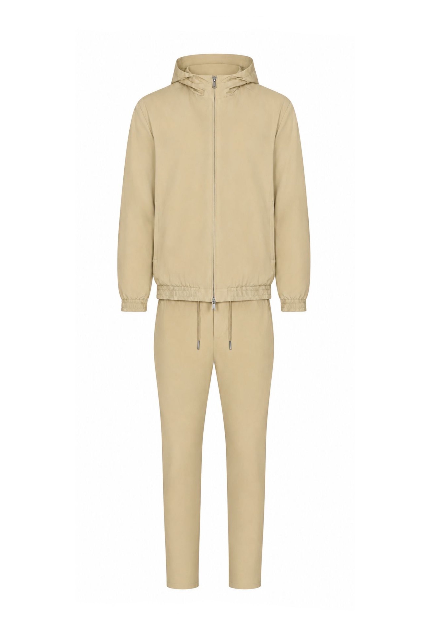 Hooded beige tech suit