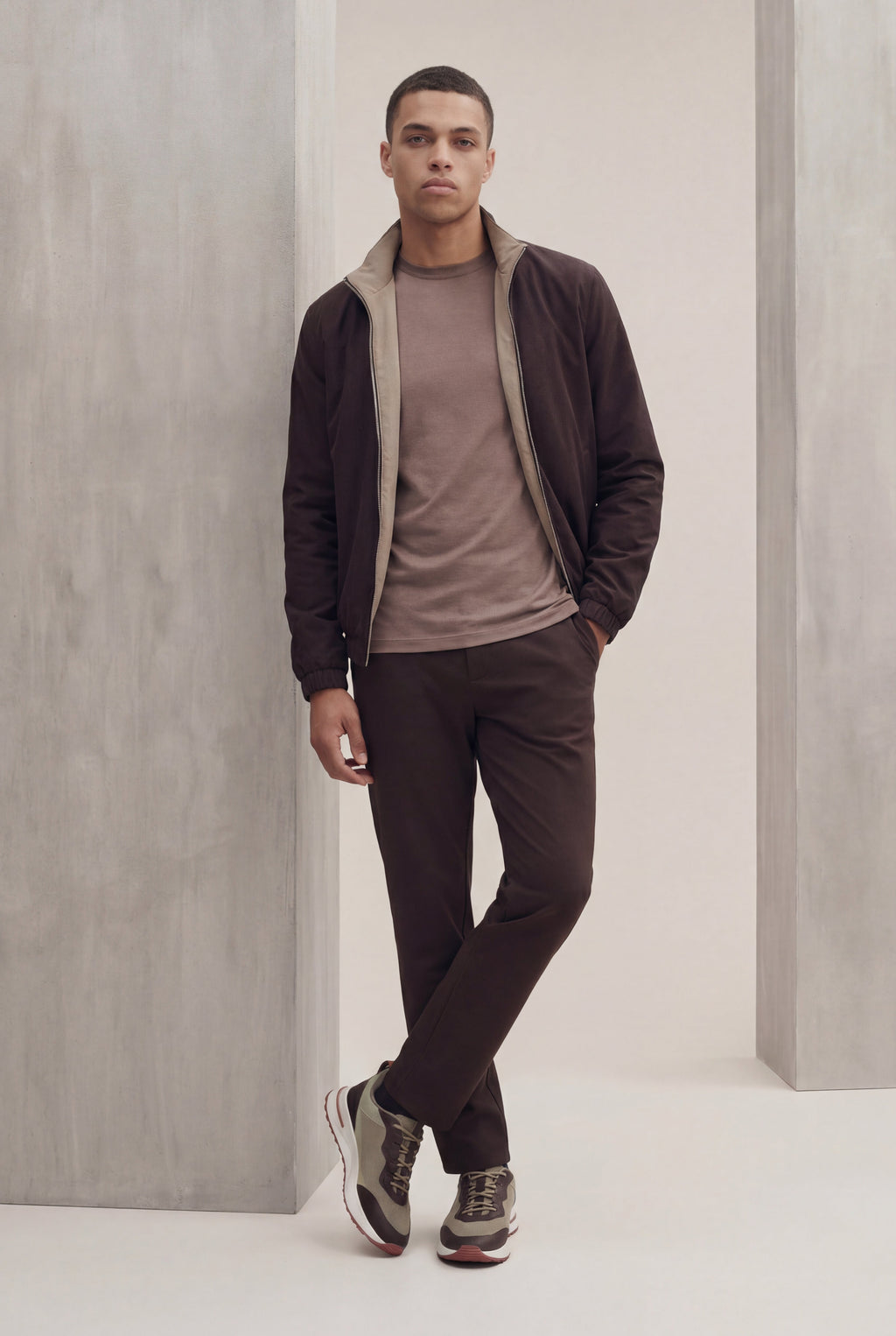 VESTE RÉVERSIBLE CAFÉ ET DÉSERT