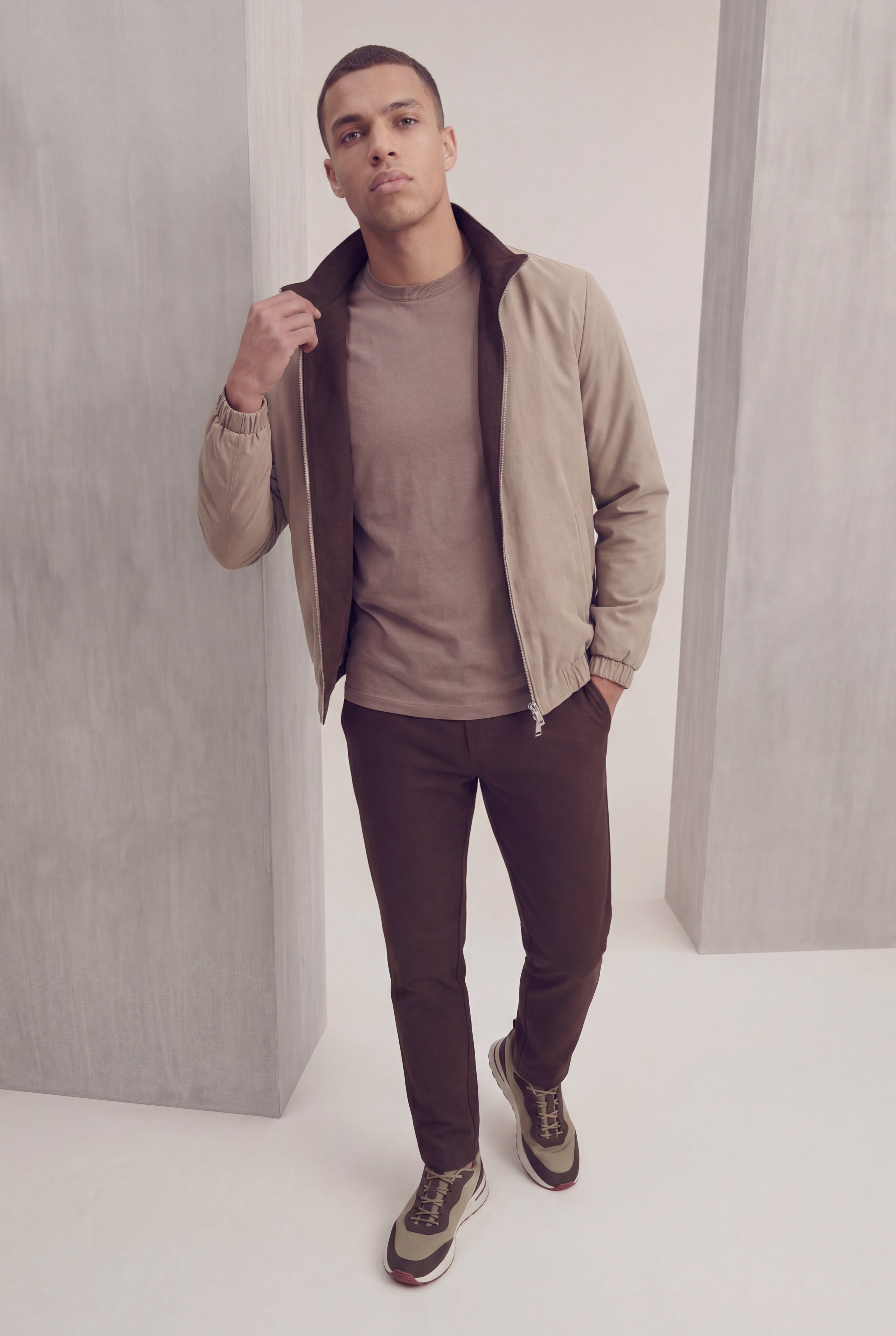 VESTE RÉVERSIBLE CAFÉ ET DÉSERT