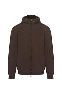 Hooded mokka bruine tech suit