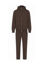 Hooded mokka bruine tech suit