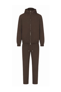 Hooded mokka bruine tech suit